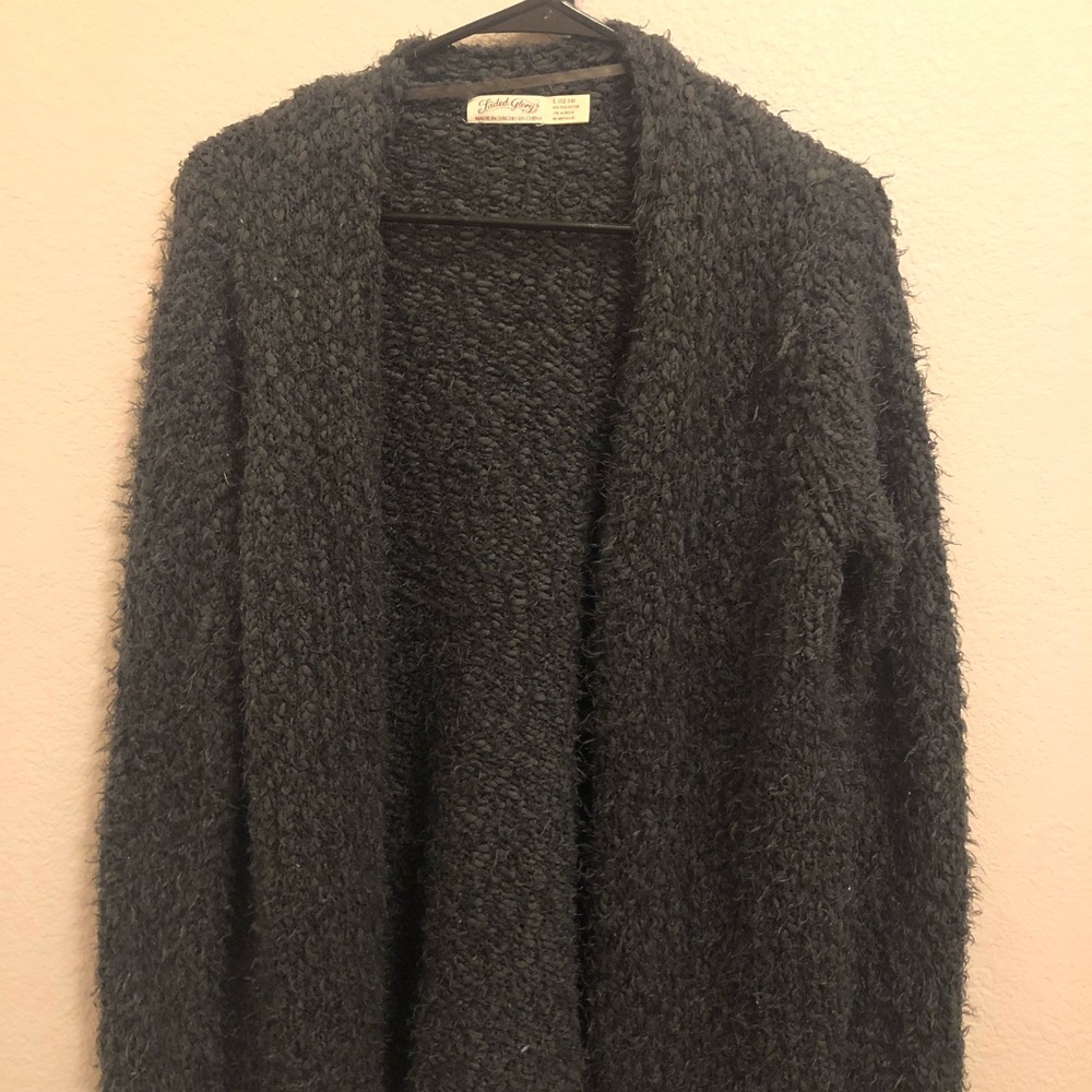 Gray Fuzzy Cadigan